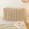 Fundas de Almohada de Felpa de Conejo Engrosadas, un Par de Fundas de Almohada Rosas de Terciopelo Coral de Leche, Fundas de Almohada Completas de Felpa para Otoño e Invierno