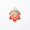 Colgante de Aleación Esmaltada Navideño Colgante de Gota Papá Noel Muñeco de Nieve Reno Colgante de Dibujos Animados Accesorios para Joyería DIY Pulsera Al Por Mayor