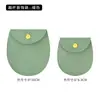 Bolsa ovalada de microfibra para joyería, bolsa de terciopelo engrosada con botón de presión para pulseras, collares, pendientes y almacenamiento de joyas, con impresión de logotipo