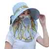 Nuevo sombrero de sol para mujer de verano, máscara protectora solar, sombrero todo en uno, chal, sombrero de sombrero para recoger té, sombrero de máscara agrícola para exteriores
