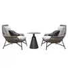 Conjunto de Mesa de Centro e Cadeiras de Rattan para Exterior Três Peças Pátio Jardim Ar Livre Varanda Lazer Corda Cadeira Sofá Individual