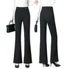 2026 Pantalones de Traje Elásticos Negros de Cintura Alta Adelgazantes Micro-bocanada para Mujer Viaje Casual Caída Ceñidos Cubren Caderas Muestran Piernas Largas