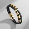Directo de Fábrica Transfronterizo Estilo Coreano Nueva Moda Retro Pulsera de Cuentas de la Suerte para Hombre Pulsera de Cuerda de Cuero Accesorios Venta al por Mayor