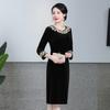 Marca Shenzhen Cheongsam de Veludo Vestido Melhorado para Pequeno Banquete de Casamento para Sogra e Sogra Vestido Feminino Dropshipping