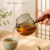Tetera de asa lateral para preparar té, tetera individual, mandarina verde pequeña, tetera de vidrio para infusión lenta, juego de té Kung Fu, preparación de té, separación de té y agua