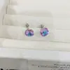 Aretes Geométricos de Acero de Titanio con Circonita y Cierres de Bola para Mujer, Aretes Brillantes de Acero de Titanio, Serie Buling Buling