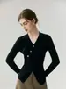 Suéter de Cachemira Tejido Delgado para Mujer, Estilo Otoño Nuevo 100% Cachemira Pura, Cuello en V, Diseño Coreano