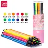 Deli HM654-12 polvo_barril PP con pluma de acuarela de barra hexagonal fina para pintar fácil de sostener marcador pintura a color escolar