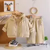 Conjunto de invierno para niños con forro polar 2026 estilo nuevo, chaleco grueso de moda para bebés niñas, conjunto de invierno cálido de tres piezas para niños