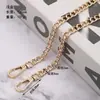 En stock Bolso plano de cadena bolso cruzado de cadena con cadena metálica para bolso correa ancha para el hombro un solo hombro hueso de serpiente