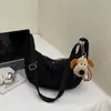 Bolsa Transversal de Lona Estilo Bolinho Feminina 2026 Nova Primavera Verão Casual para o Trabalho Bolsa de Ombro Único Passeio Esportes Bolsa Pequena Leve