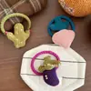 Nuevo y Lindo Cuerda para el Cabello de Pana con Forma de Manzana para Otoño e Invierno Cuerda Grande de Tela para Cola de Caballo con Forma de Calabaza Diadema Elástica Alta para Estudiantes