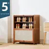 Zapatero de Mimbre Sintético para Entrada del Hogar, Zapatero Simple y Económico para Uso en Interiores, Estéticamente Agradable, Almacenamiento Multicapa a Prueba de Polvo para Dormitorios