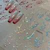 Yitu Patrón de Hormiga Cadena Plateada Láser Pegatinas para Uñas Estrella Estilo Lujo Ligero Estrella Dulce Pegatinas Decorativas Francesas Yt5653
