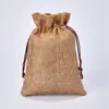 Bolsas de Lino con Cordón Listas para Usar para Empaque de Joyería a Prueba de Polvo, Bolsas de Lino con Cordón para Regalos de Navidad, Bolsas de Lino con Logo Personalizado