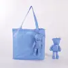 Tela Impermeable a Cuadros Oso Bolsa Tote de Almacenamiento para Compras en Supermercado Bolsa de Compras Plegable Bolsa de Almacenamiento Venta al por Mayor