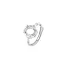 Anillo de Plata de Ley S925 con Acabado Cepillado, Base de Anillo Estilo Bambú, Montura de Plata con Incrustación de Jade de Forma Ovalada 7*9mm