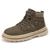 Otoño e Invierno Nuevas Botas Cortas Casuales de Trabajo de Suela Gruesa de Caña Alta para Hombre Moda Tendencia Botas Martin Antideslizantes Resistentes al Desgaste