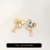 Flor de Trevo de Três Folhas com Gota de Óleo Banhada a Ouro 14K Preserva Cor Levantar Pulseira de Cristal Feita à Mão DIY Acessórios de Joias com Contas