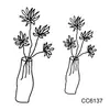 Pegatinas de Tatuaje Minimalistas Personalizadas en Blanco y Negro, Pegatinas de Tatuaje Temporales, Pegatinas de Tatuaje Impermeables de Estilo Fresco en Stock para Halloween
