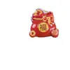 Dança do Leão Auspiciosa de Ano Novo Desenho Animado Resina Acessórios de Joia DIY Capa de Celular Caixa de Armazenamento com Cola de Creme Material para Ímã de Geladeira