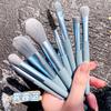 Herramientas de maquillaje de belleza Morandi - Juego de 8 brochas de maquillaje portátiles con mango de madera, suaves y nuevas, de comercio exterior