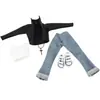 Juguete de muñeca femenino profesional falda de cuadros blanco y negro 30cm falda de cuero jeans de cuero negro ropa alta calidad