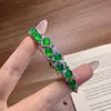 Pulsera de calcedonia verde de alta calidad, lujosa bañada en plata con incrustación de ágata, nueva pulsera para mujer estilo chino, regalo, suministro para transmisión en vivo