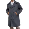 2026 Otoño e Invierno Transfronterizo Nuevo Estilo Europeo y Americano Abrigo Largo de Lana para Hombre Abrigo de Lana Doble Botonadura Longitud Media para Hombre