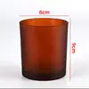 Venta al por mayor del fabricante Taza para Velas DIY Contenedor de Vidrio Escarchado de Colores Taza Vacía para Aromaterapia Portavelas Romántico para Dormitorio Logo