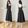 Foto Real de Vestido Jeans com Suspensório Casual Versátil, Vestido de Comprimento Médio Emagrecedor para Mulheres em Cores Azul, Cinza, Azul Claro e Vintage