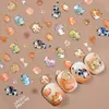 Redanco Nuevo 5D Estampado Dibujos Animados Gato Galleta Carcasa Luz Uñas Arte Pegatina Uñas Estéreo Pegatina Dr-1192
