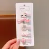 Conjunto Fofo de Presilhas de Cabelo Infantis Desenho Animado Transfronteiriças para Meninas, Presilhas Laterais de Tecido para Franja Que Não Danificam o Cabelo, Presilhas de Cabelo Adoráveis e Divertidas Totalmente de Tecido
