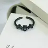 Anillo Abierto de Halloween Transfronterizo Personalidad Oscura Retro Circonita Araña Gatito Murciélago Anillo de Calle Hip-Hop de Nicho