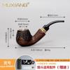 Pipa de madera de ébano tallada a mano, fabricante de pipas de tabaco, venta al por mayor, pipa de cobre de tres usos, pipa de madera maciza, madera