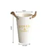 Vaso de Flores de Ferro Vintage Desgastado, Balde para Flores Secas, Vaso para Floricultura, Vaso de Chão para Flores, Balde para Arranjo de Flores em Casa