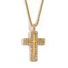 Collar explosivo de diseño nicho de moda ins europea y americana, acero inoxidable chapado en oro de 18 quilates, temperamento personalidad con cruz de diamantes para mujer