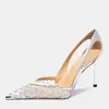Zapatos de tacón alto de tacón fino estilo francés con malla transpirable, sandalias cerradas con puntera cerrada huecas para mujer, nuevos zapatos de vestir de punta tejidos de verano 2026