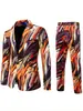 Exportación transfronteriza, talla europea, conjunto de traje estampado para hombre, perfecto para fiestas, actuaciones en el escenario, discotecas y uso casual con estilo