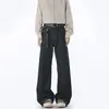 Roupas Masculinas Fengshe / Nova Coleção Primavera e Outono Jeans Americano Original de Peso Pesado Modelo 2021M Jeans de Cintura Alta com Barra Ligeiramente Flare para Homens e Mulheres