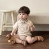 Macacão de Bebê Leão Desenho Animado Verão Respirável Recém-Nascido Manga Curta Triângulo Macacão Super Fofo Roupa Infantil Atacado
