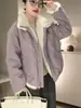 Parka Reversível de Pelo Sintético de Visão 2026 Inverno Solta Casual Casaco de Pelo de Alta Qualidade Reversível para Mulheres