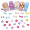 Novos acessórios para arte em unhas mini estrela de cinco pontas fofos laços doces acessórios para unhas de resina tridimensional atacado