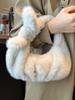 Bolso de Mano Nube Plegado de Color Sólido Moda 2025 Nuevo Bolso de Felpa para Mujer Bolso Pequeño de Alto Valor Tendencia Callejera