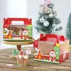 Caja de Embalaje Portátil de Papel para Cupcakes, Mousse, Pudín, Muffins - Dibujos Animados de Navidad - Paquete de 1/2/4/6 Unidades