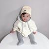 2023 Primavera y Otoño Nuevo Bebé Simple Joker con Capucha Letra Ha Yi Ropa para Trepar Chaqueta Pulóver Casual para Niños Venta al por Mayor