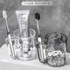 [Copo de Enxaguante Bucal Padrão Geleira] Copo Transparente para Escova de Dentes Luxo Leve Copo de Água Ondulado Doméstico Copo para Pasta de Dentes Copo para Escova de Dentes