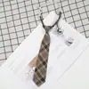 Gravata xadrez vintage marrom feminina estilo japonês estilo universitário estilo preguiçoso acessórios para camisa gravata borboleta feminina gravata DK masculina