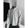 Camiseta de hombre nueva de otoño e invierno transfronteriza, color liso, talla grande, corte holgado, cuello alto con cremallera, top casual americano de manga larga para hombre