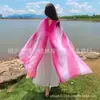 Primavera Verano Otoño Nuevo Color Gradual Estilo Étnico Nuevo Estilo Chino Color Retro Chal Largo con Estilo Chino Atmosférico Gradualmente